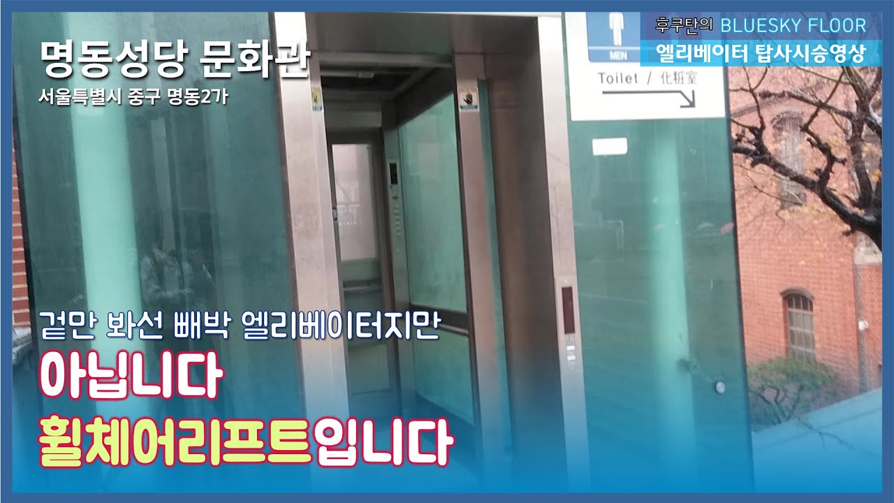 Korea Elevator...??]빼박 엘리베이터겠지만 수직형 휠체어리프트임😲 | 서울특별시 중구 명동2가 명동성당 문화관  (주)에스디 휠체어리프트 - Youtube