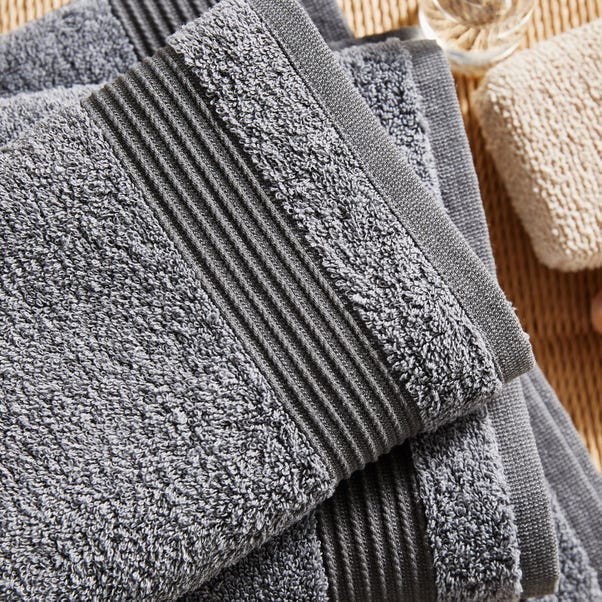 Soft Marl Quick Dry Plain Towel Sterling Grey | Dunelm