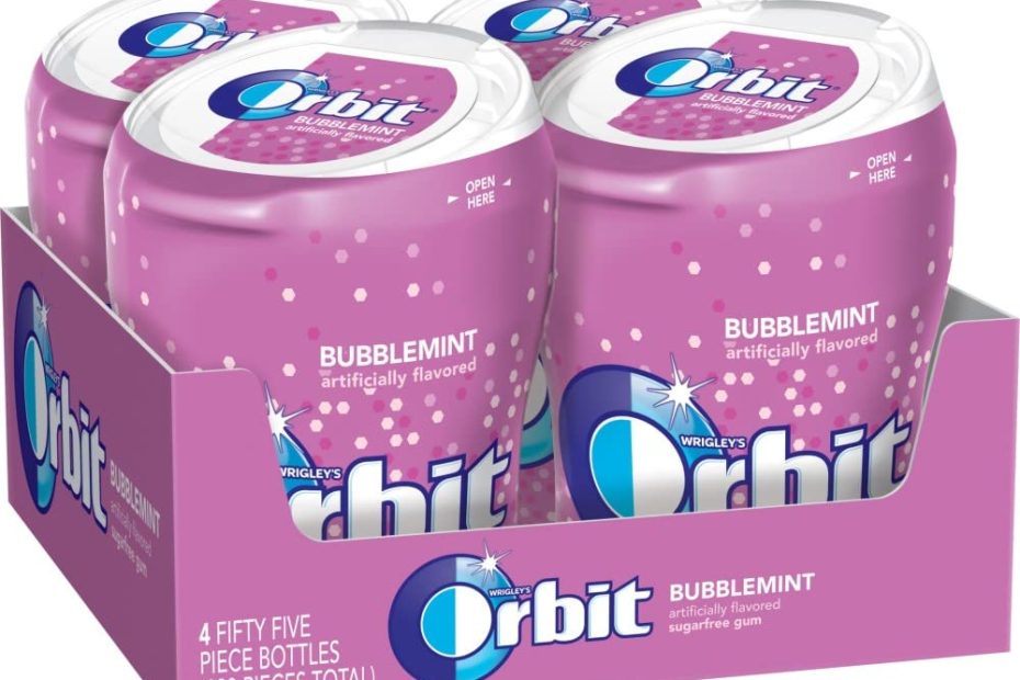 Amazon.Com : Orbit Bubble Gum Cups, Bubble Mint, 55 Pieces Bottle, 4-Count  : Chewing Gum : Grocery & Gourmet Food