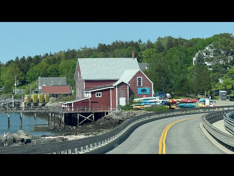 Driving Along The Coast Of Maine On Bailey Island