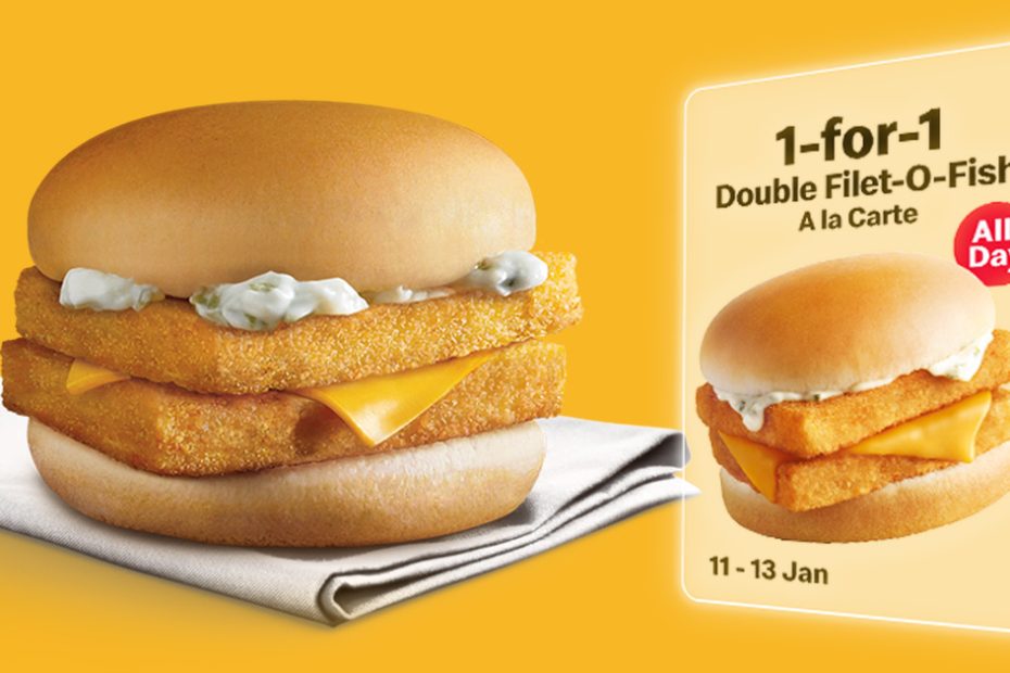 Mcdonald'S S'Pore To Offer 1-For-1 Double Filet-O-Fish Burger All-Day From  Jan 11 - 13 | Great Deals Singapore