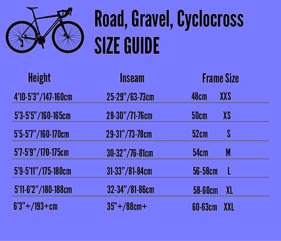 19.5 inch road bike frame for what height