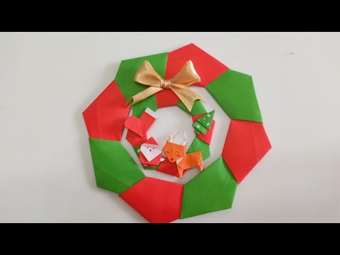 圣诞节手工装饰花环，简单又百搭，快和孩子一起做一个！